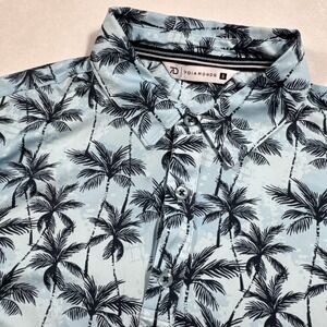 7 Diamonds Rowan Polo Shirt Mens S Blue Golf 4 Way Stretch Palm Trees AOP NEW